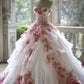 A Line Strapless Tulle Long Wedding Dress      cg25277