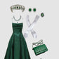 Emerald Green Spaghetti Straps Prom Dress A-line Evening Dress    cg24974