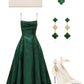 Emerald Green Spaghetti Straps Prom Dress A-line Evening Dress    cg24974