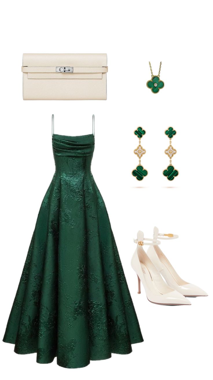 Emerald Green Spaghetti Straps Prom Dress A-line Evening Dress    cg24974