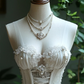 Chiffon Flowers Wedding Dress Sweetheart Dreamy Wedding Gown cg26287