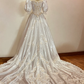Satin Retro Pearls Wedding Dress Elegant 90s Vintage Prom Dress cg26304