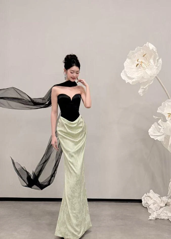 Mermaid Sweetheart Satin Long Prom Dress, Evening Dress cg26185