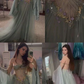 Elegant A Line Off The Shoulder Floor-length Tulle Long Sleeves Evening Dress Prom Dresses  cg26217
