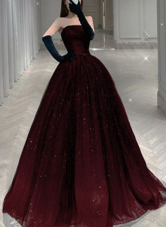 Tulle Shiny Long Evening Dress Prom Dresses cg26232