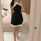 A Line Sleeveless Halter Short Party Dress Cocktail Dresses Homecoming Dress     cg25858