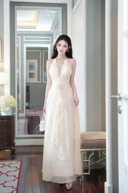 Halter Prom Party Dresses Unique Evening Dress Long Princess Dress   cg26032