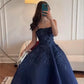 Custom Prom Dress Formal, Strapless A-line Floor-length Appliques Occasion Dresses Evening Dress   cg25897