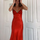Elegant V-neck Spaghetti Memriad Long Prom Dress     cg25185