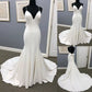 Ivory Satin Spaghetti Straps Open Back Sweet Train Wedding Dress, Formal Prom Dress  cg5690