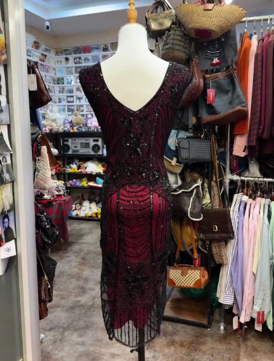 Round Neck Beading Burgundy Short Prom Dress Birthday Dress Evening Dress cg26351