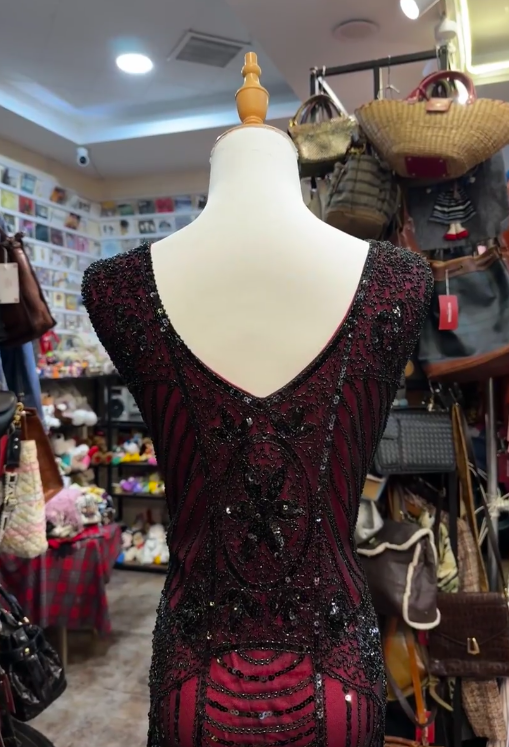 Round Neck Beading Burgundy Short Prom Dress Birthday Dress Evening Dress cg26351