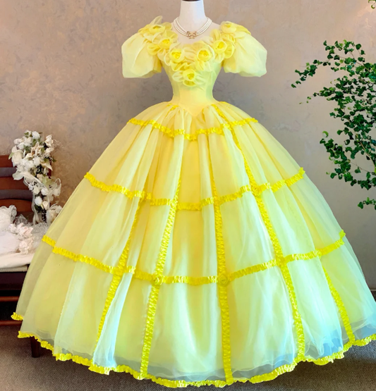 A Line Ywllow Princess Prom Party Dress Sweet 16 Birthday Dress cg26330