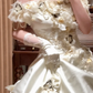 Off The Shoulder Satin Prom Party Dress With Flowers Evening Dress Birthday Dress cg26253