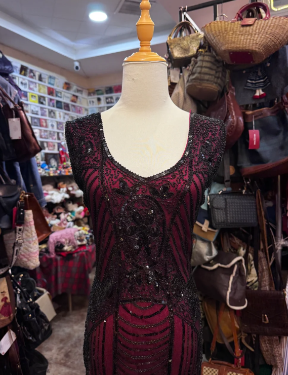 Round Neck Beading Burgundy Short Prom Dress Birthday Dress Evening Dress cg26351