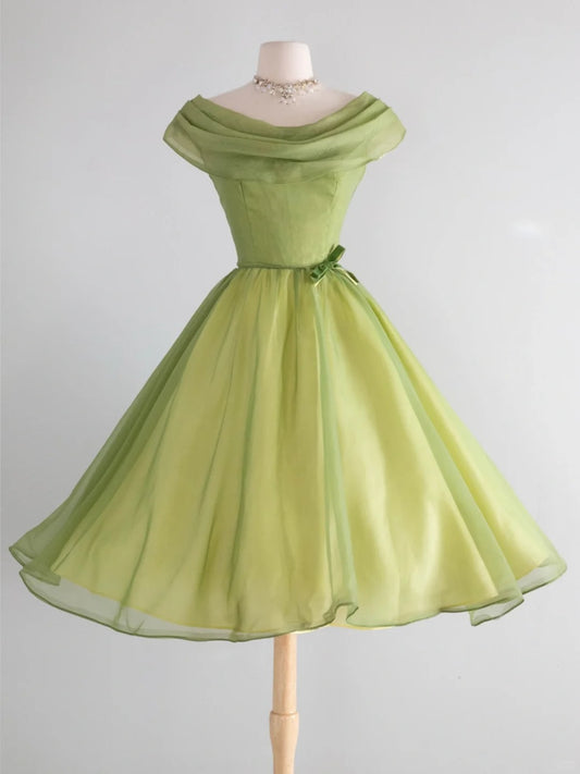 A Line Green Off Shoulder Short Party Dress Short Evening Dress      cg25560