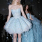 A Line Tulle Strapless Homecoming Dresses Short Prom Dress Short Party Dress    cg25951