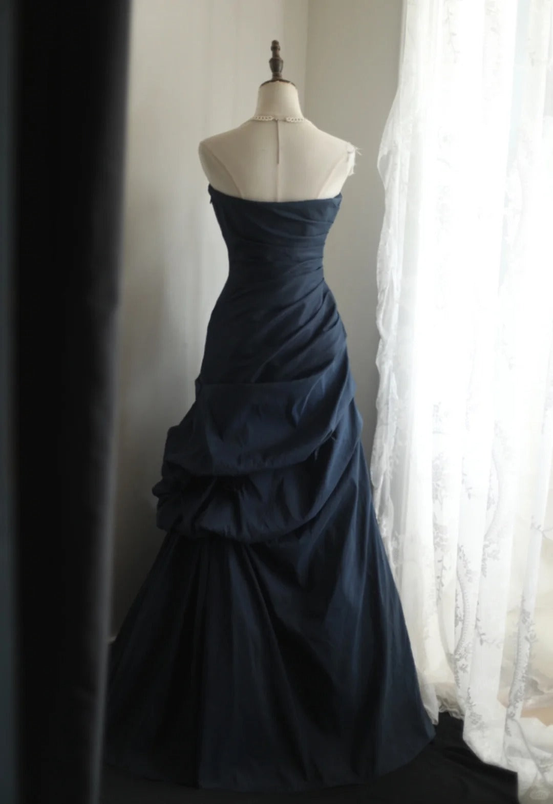 Sweetheart Navy Blue Prom Party Dresses Unique Long Evening Dress   cg25938