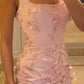 Pink Square Neck Sexy Short Party Dress Homecoming Dress     cg25668