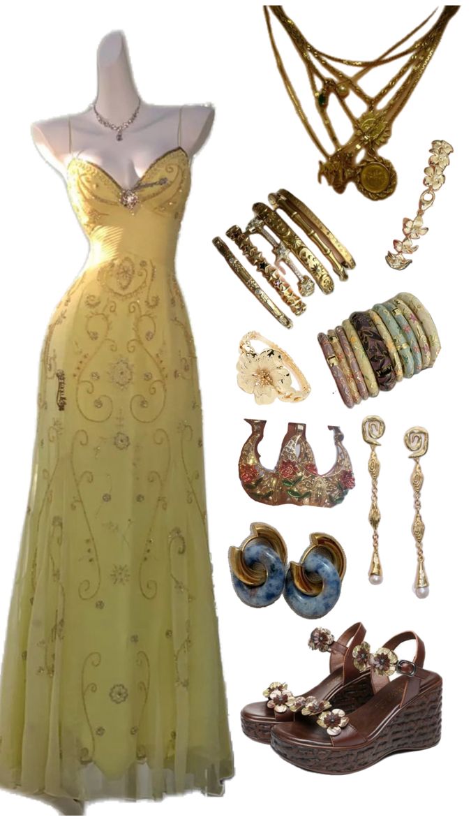 Yellow Beaded Evening Dress Unique Long Prom Dress    cg25572