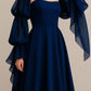 Beautiful Vintage Romantic A-line Blue Prom Dress Evening Dress    cg25819