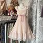 A Line Light Pink Chiffon Lace Short Prom Dress Homecoming Dress      cg25470
