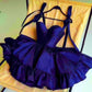 Short Purple Satin Dress Homecoming Gowns      cg25603
