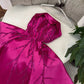 A Line Hot Pink Satin Sequin Long Party Dress Evening Dress Prom Dresses     cg25679