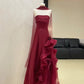 Burgundy Tulle Prom Dresses, Long Evening Dress Formal Dress    cg25970