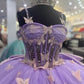 Purple Tulle Ball Gown With Butterflies,Sweet 16 Dress,Purple Princess Dress     cg25047