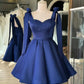 A Line Blue Short Prom Dresses Homecoming Gowns      cg25608