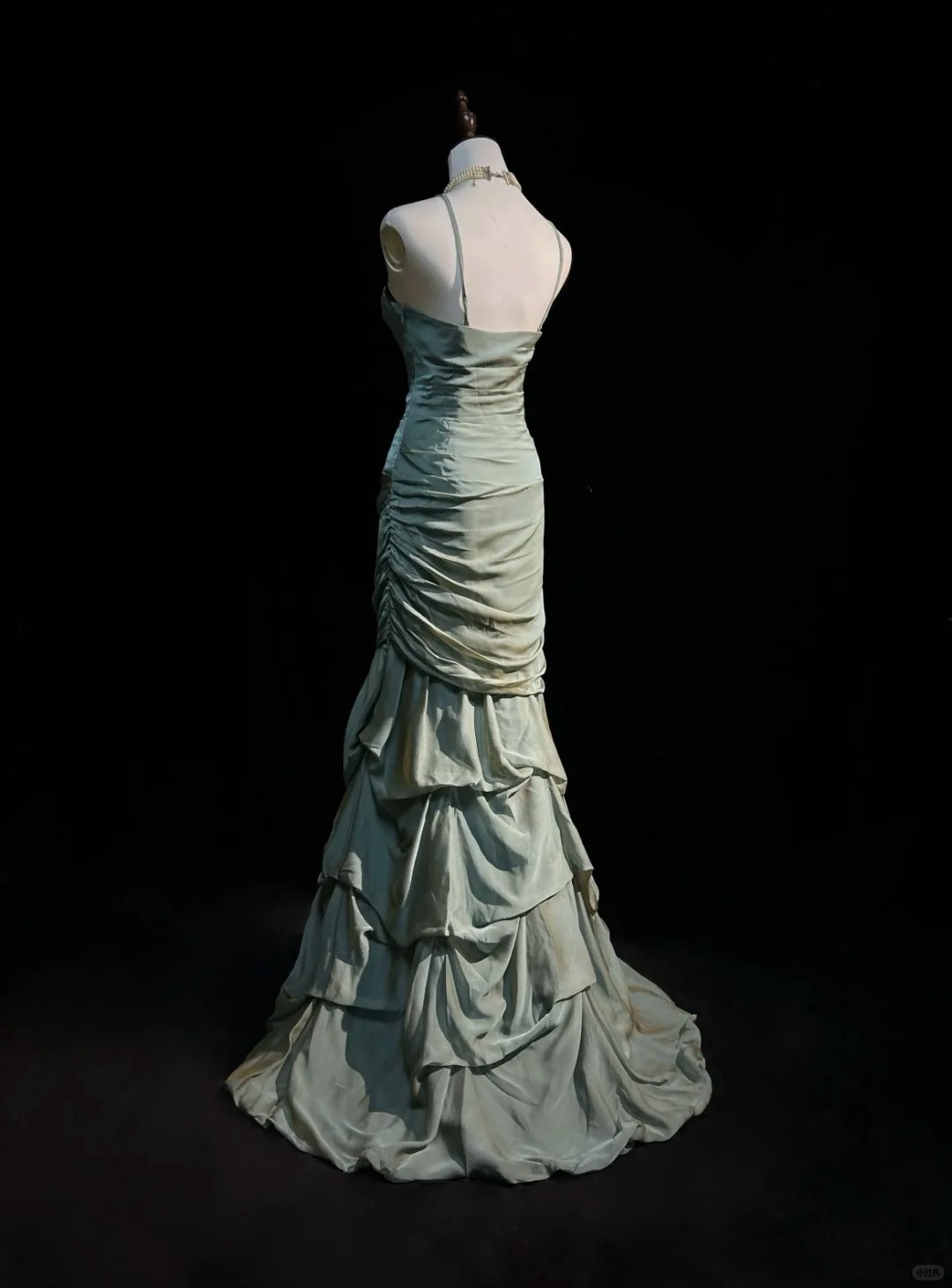 Sage Green Mermaid Formal Dress Vintage Long Party Dress Evening Dress Prom Dresses     cg25719