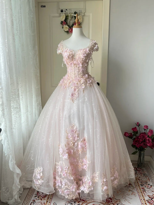 A Line Pink Prom Party Dresses Unique Long Evening Dress   cg25982