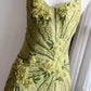 Green Backless Vintage Prom Party Dresses Unique Evening Dress   cg26049