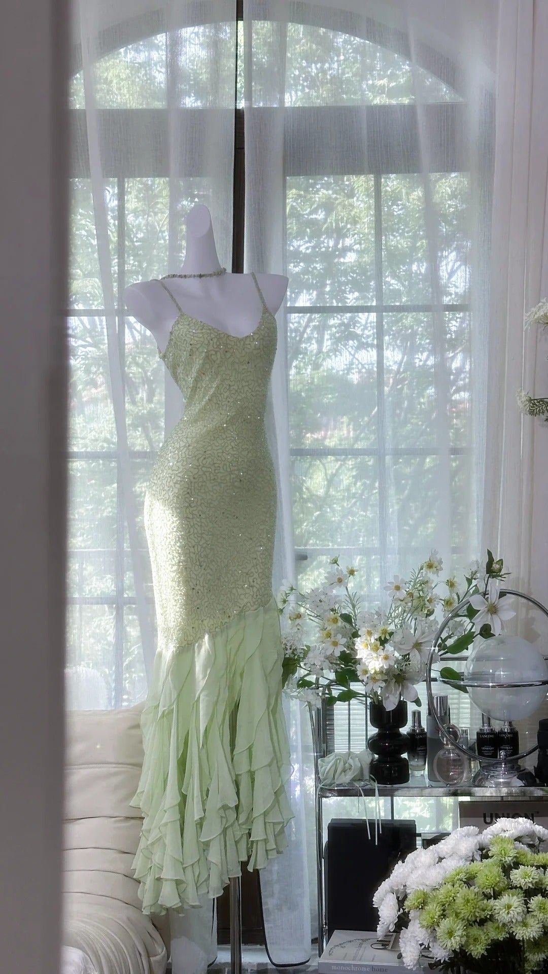 Green Mermaid Formal Dress Vintage Long Party Dress Evening Dress Prom Dresses     cg25711