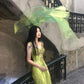 Vintage Evening Dresses,Mermaid Green Long Sleeveless Party Gowns  cg25543