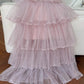 Pink Prom Party Dresses Unique Long Evening Dress Vintage Princess Dress   cg26005