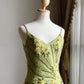 Green Backless Vintage Prom Party Dresses Unique Evening Dress   cg26049