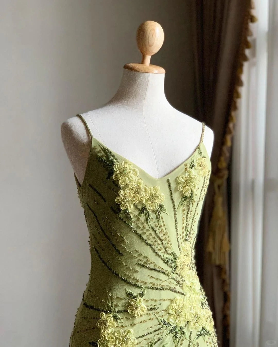 Green Backless Vintage Prom Party Dresses Unique Evening Dress   cg26049