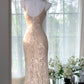 Champagne Long Mermaid Prom Party Dresses Formal Evening Dress   cg25891