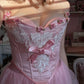 A-Line Tulle Midi Prom Dress, Pink Formal Dress Evening Dress    cg25431