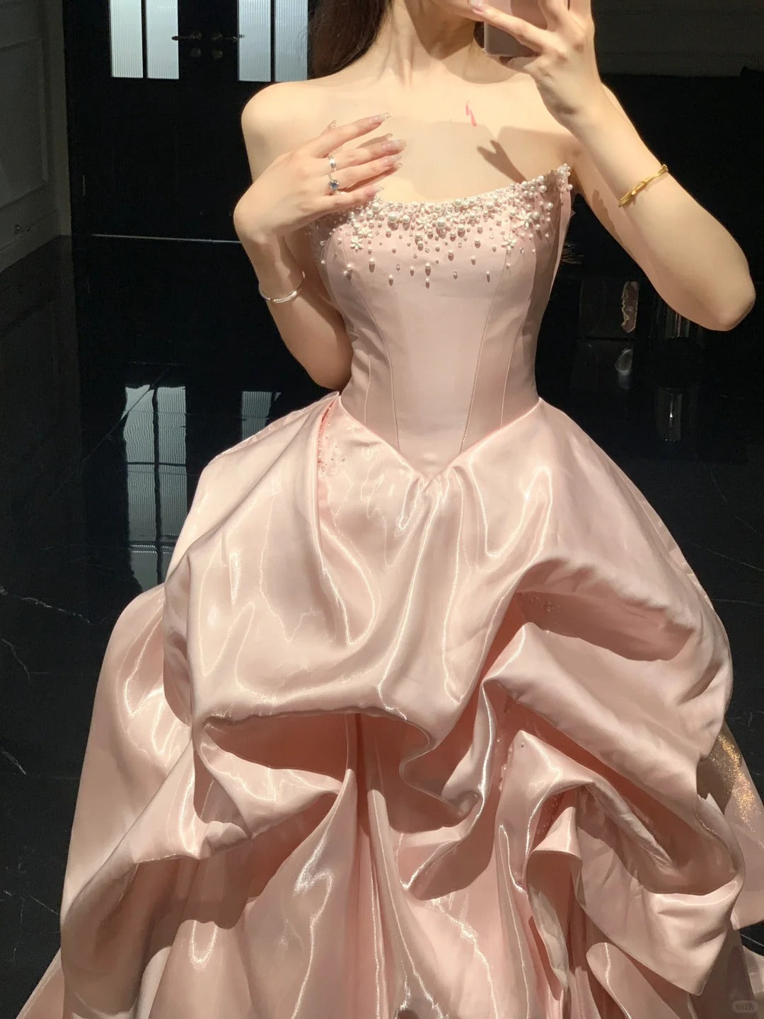 A Line Pink Long Prom Party Dresses Formal Evening Dress   cg25889