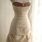 A Line Champagne Wedding Dress Sleeveless Long Princess Evening Dress   cg25941