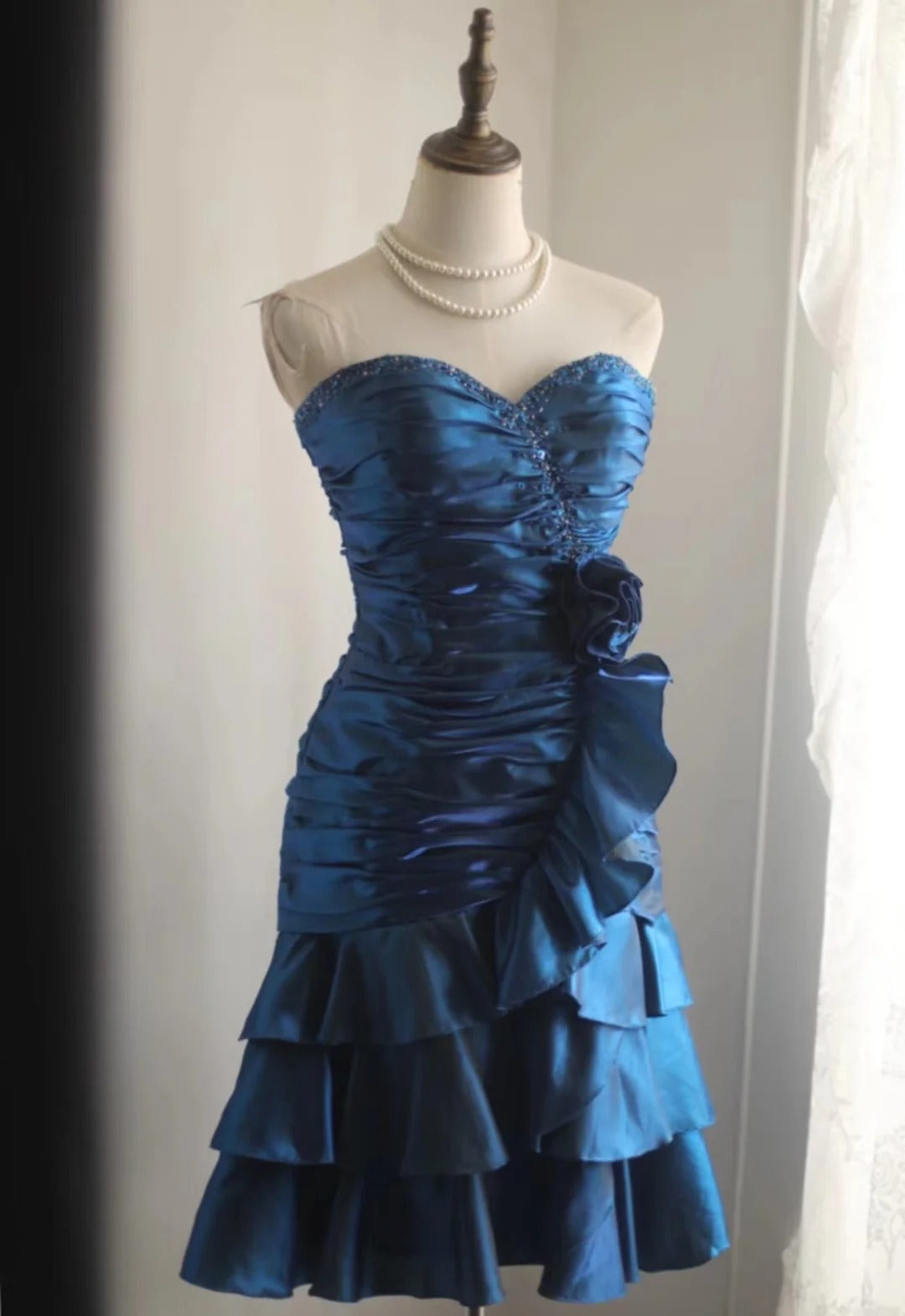 Blue Vintage Short Party Dress Cocktail Dresses Homecoming Dress     cg25760
