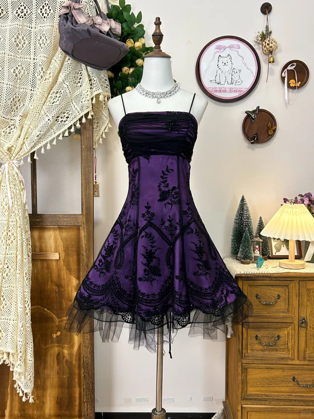 A Line Purple Vintage Short Party Dress Cocktail Dresses Homecoming Dress     cg25803