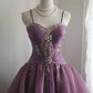A Line Beaded Purple Short Party Dress Cocktail Dresses Homecoming Dress     cg25703