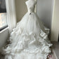 A Line White Tulle Strapless Wedding Dress Sleeveless Long Bridal Dress   cg25992
