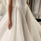 A Line Strapless Elegant Wedding Dress Tulle Sequin Long Bridal Gowns    cg25457