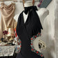 A Line Black Halter Vintage Long Party Dress Evening Dress Prom Dresses     cg25750
