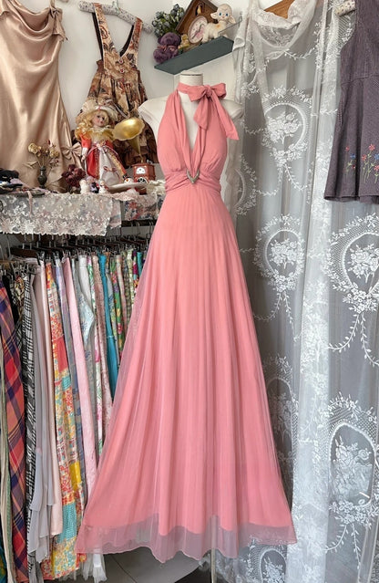 Vintage Evening Dresses,Pink Long Sleeveless Party Gowns  cg25539